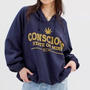 BDG Ryder State Of Mind Navy blue, hooded sweatshirt
